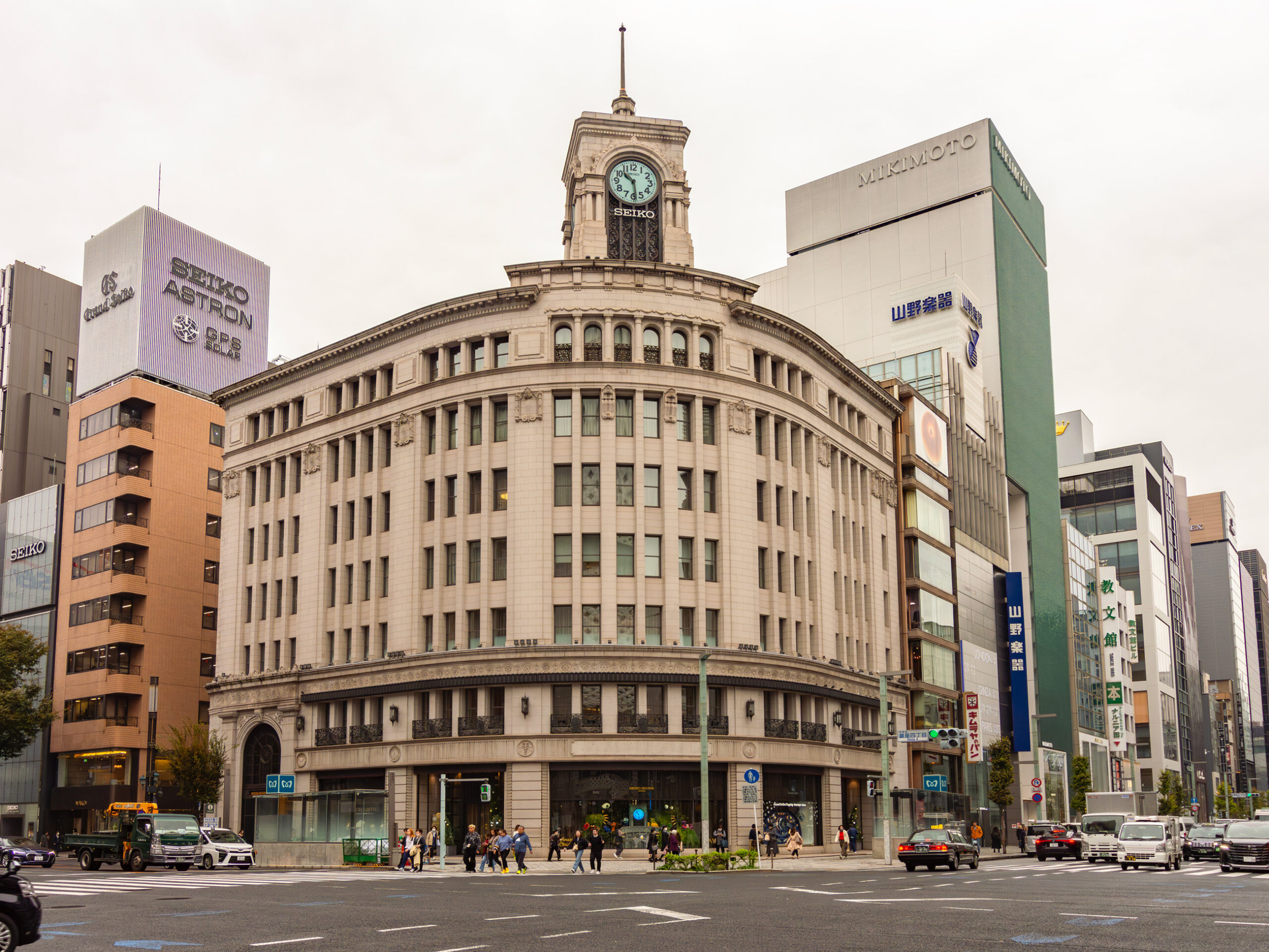 Ginza shopping district in Tokyo, Japan