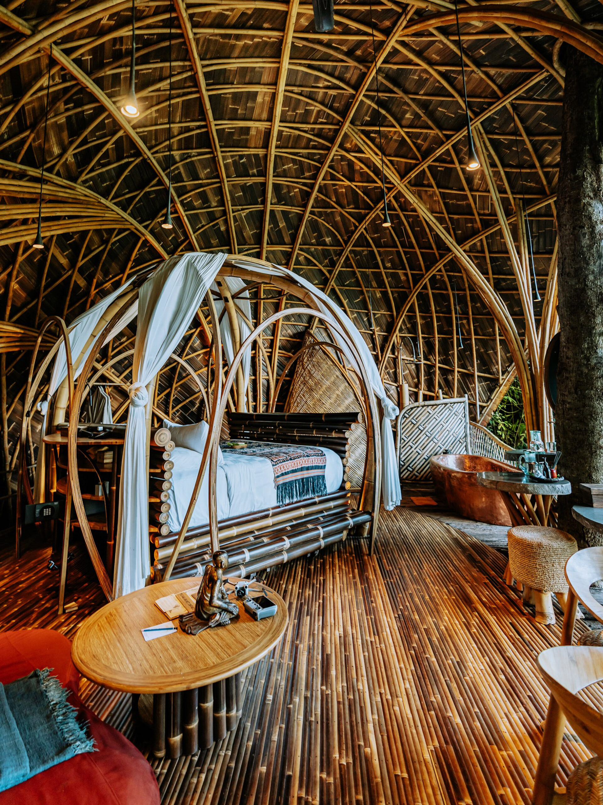 a basket-style room at Bambu Indah in Ubud