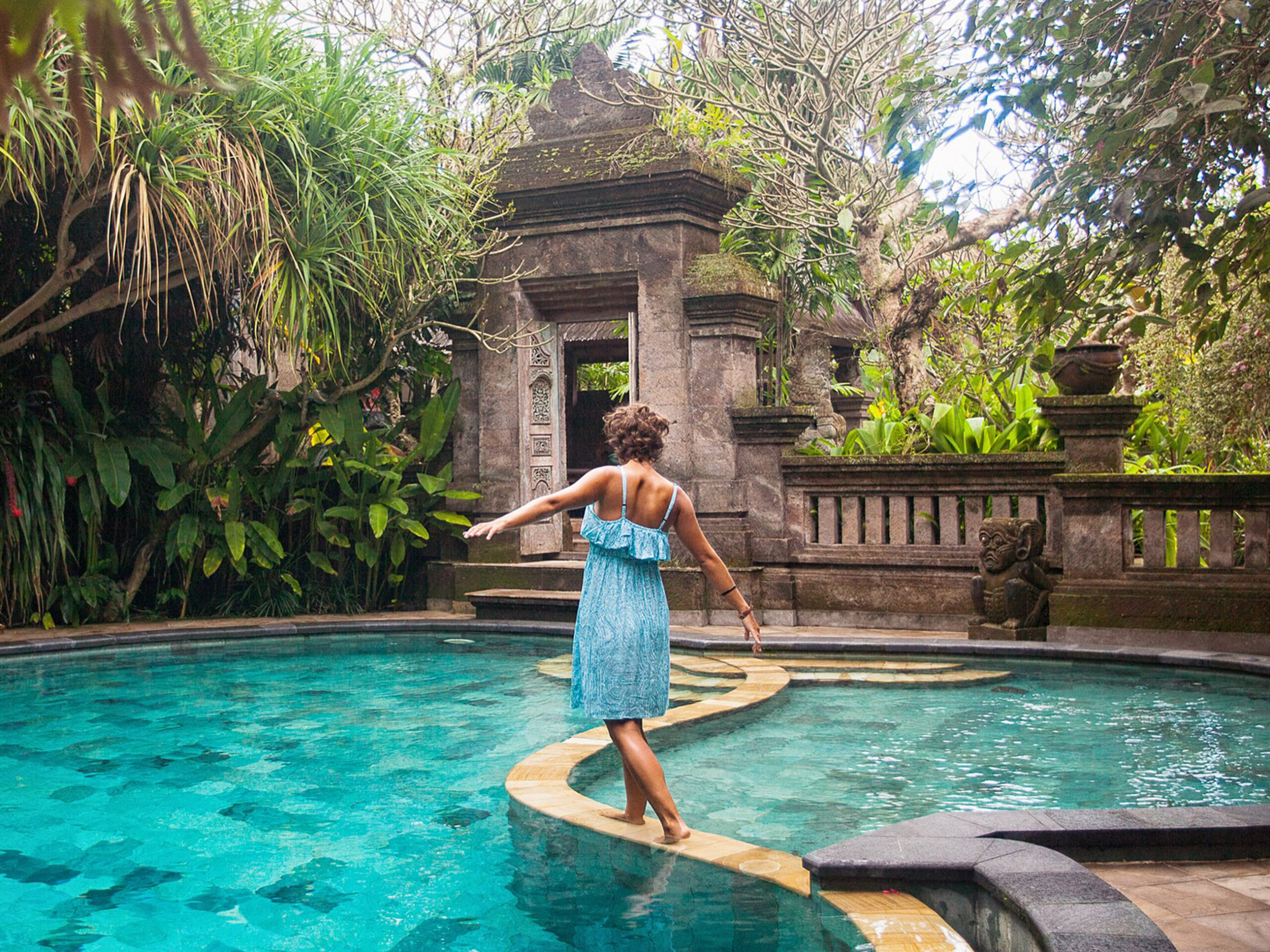 the pool at Honeymoon Guesthouse in Ubud