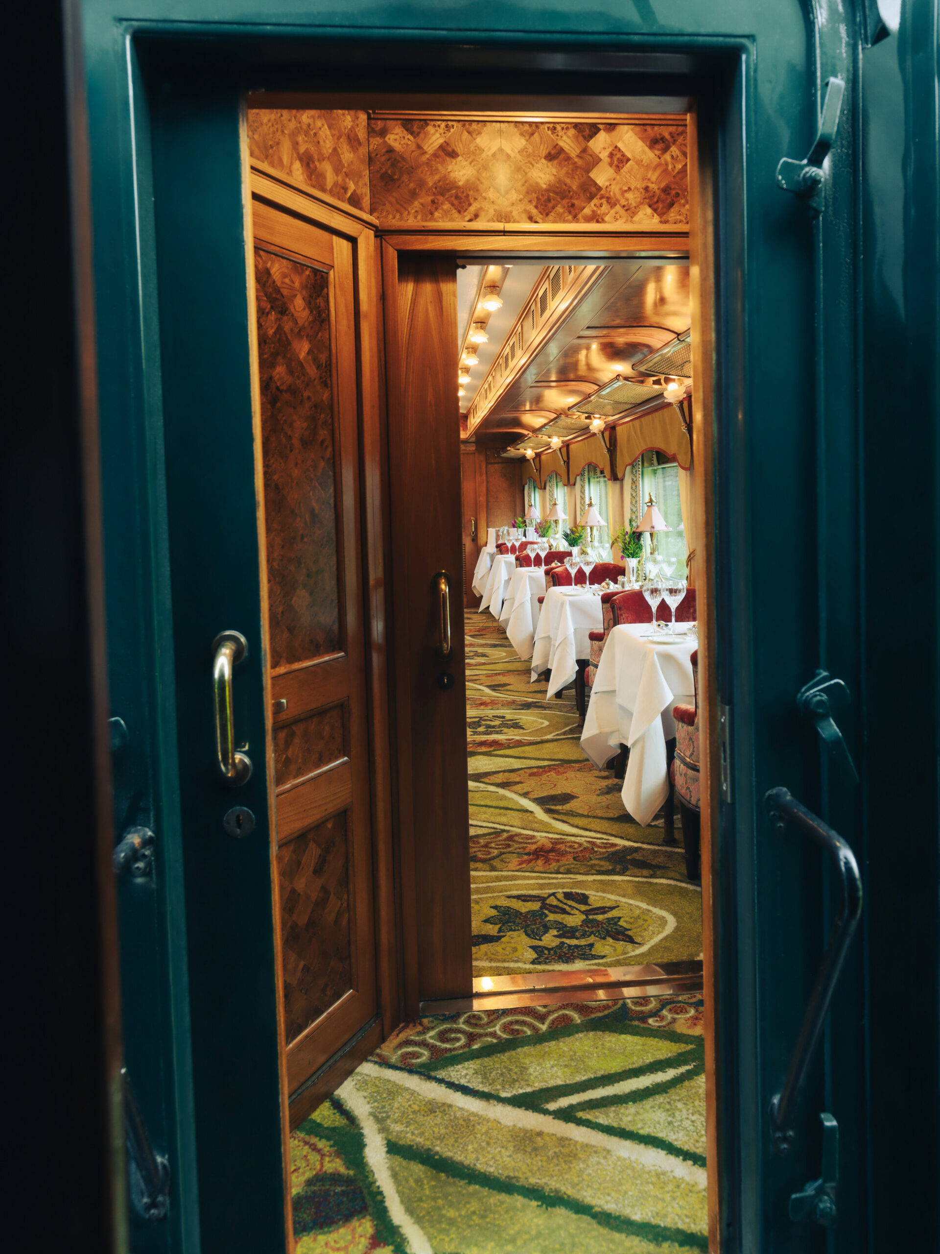 dining aboard the Eastern & Oriental Express, A Belmond Train, Southeast Asia