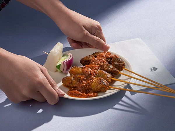 Malaysia airlines satay served on board