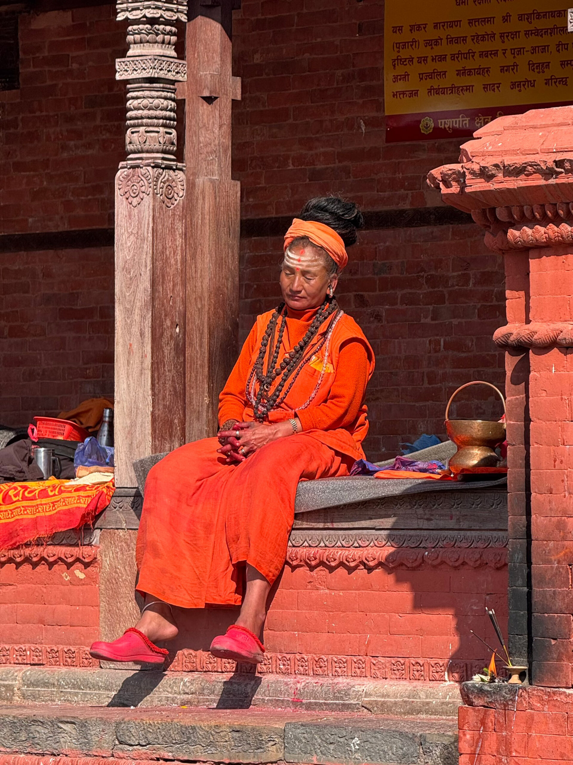 A woman at annual Hindu festival Bala Chaturdashi