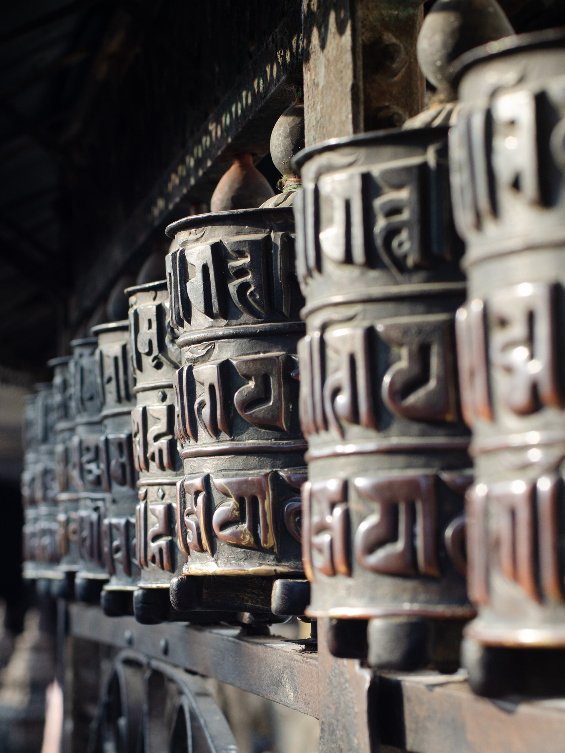 Boudha Stupa's prayer wheels